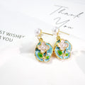 Gold Irregular Enamel Floral Pearl Drop Earrings 10 Styles view 4