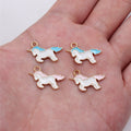 Pastel Enamel Unicorn Charms in Blue and Pink Colorways view 1