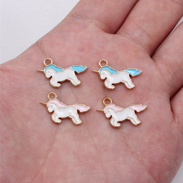 Pastel Enamel Unicorn Charms in Blue and Pink Colorways