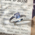 Silver Tone Round Crystal Split Band Ring with Polished Finish view 2
