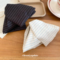 Polka Dot Fabric Triangle Hair Claw Clips Black White view 2