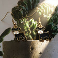Gold Tone Farm Animal Drop Earrings in Eight Designs view 7