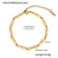 Rhombus Link Chain Necklace Bracelet Gold Silver Metal view 12
