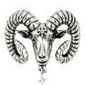 Sculpted Ram Head Brooch in Antique Gold and Silver Tones view 5