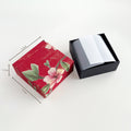 Floral Print Square Jewelry Gift Boxes Red Black 9cm view 1