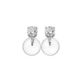Clear Orb and Crystal Drop Stud Earrings Fashion Jewelry view 5