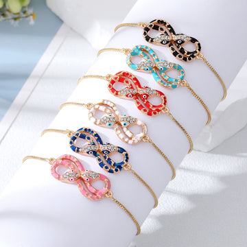 Gold Tone Crystal Double Snake Adjustable Slider Bracelets