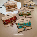 Coffee Brown Multi-Strand Beaded Bracelet Four-Piece Set view 4
