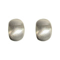 Brushed Rounded Rectangle Stud Earrings in Two Tones view 5