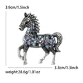 Antique Crystal Horse Brooch in Brown Black Blue or Red view 8