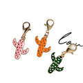 Enamel Cactus Keychain Charms Gold Lobster Clasp 3 Colors view 5