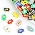 Enamel Hamsa Eye Charms in Gold-Tone or Silver-Tone, 16 Colors view 1