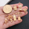 Alloy Gold-Tone Wine and Grape Metal Charms with 26 Listed Options view 3