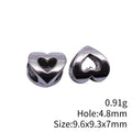 Open Heart Shaped Large Hole Bead Metal Jewelry Making Component view 3