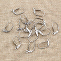 Silver Tone Leverback Earring Findings with Open Bottom Loops view 2