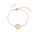 Crescent Moon Shell Disc Adjustable Bracelets in Gold and Silver Tone view 5