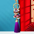 Jeweled Lion Dance Figure Tassel Keychains in Eight Colors plus Assorted Option view 10