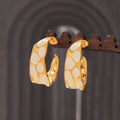 Irregular Hoop Earrings White Oil Drip Gold Silver Titanium view 2