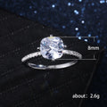 Silver Cushion Four-Prong Clear CZ Solitaire Pavé Ring view 5