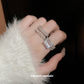Silver Pearl Row Ring And Gold Wire Wrapped Pink Stone Ring view 3