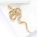 Polished Coiled Long Snake Brooch in Gold or Silver Tone view 3