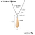 Teardrop Seashell Pendant Necklace On Beaded Cable Chain view 7