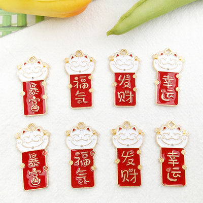 Colorful cake charms arranged on a light background