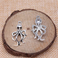 Openwork Octopus Pendant Charm in Antique Bronze and Antique Silver Metal view 2