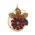 Flower Enamel Metal Brooch Pin 5 x 6.5 cm for Jackets and Lapels view 1