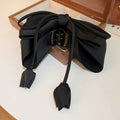 Black Oversized Satin Bow Hair Claw With Bud Shaped Ties view 6
