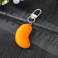 Realistic Lemon and Mandarin Orange Fruit Clip Keychains view 4