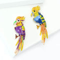 Enamel Parrot Brooch Colorful Crest Branch Bird Pin view 3