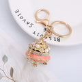 Chinese Treasure Bowl Rhinestone Enamel Metal Keychain Charm view 2