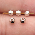 Three Finish Faceted Hexagonal Spacer Bead Metal Jewelry Making Component view 3