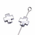 Dimensional Cross Small-Hole Metal Beads in Five Finishes view 3