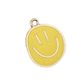 Enamel Smiley Face Charm Pendant Gold Tone Frame Six Colors view 5