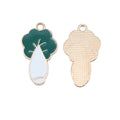 Green and White Bok Choy Enamel Alloy Charm for Jewelry Making view 3
