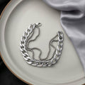 Silver Multi Strand Curb Chain Bracelet Lobster Clasp view 2
