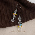 Silver Hook Clear Glass Multicolor Crystal Drop Earrings view 3