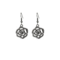 Antique Silver Rose Flower Filigree Hook Drop Earrings view 5