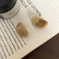 Chunky Curved Resin Stud Earrings In Three Colors Statement Jewelry view 7