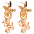 Champagne Floral Crystal Cluster Drop Statement Earrings view 5
