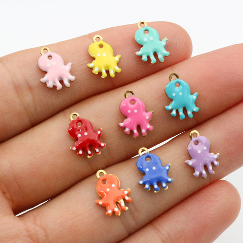 Colorful Enamel Mini Charms in Twenty-Five Mixed Motif Styles, close view of the finish and front surface