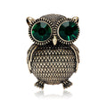 Green Crystal Eye Owl Brooch in 2 Color Styles Metal Pin view 5
