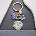 Blue or Pink Butterfly Flower and Mothers Day Keychains view 4