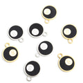 Black Number Eight Ball Charms in Gold and Silver Tones view 4
