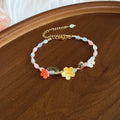 Multicolor Resin Flower Beaded Bracelets Necklace Earrings view 6