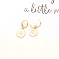 Gold Tone Enamel Bee Medallion Huggie Drop Earrings in Four Colors view 5