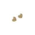 Gold Tone Mini Clear Stone Pave Heart Stud Earrings For Women view 5