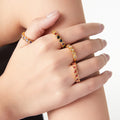 Gold Five-Stone Bezel Zircon Band Ring Sizes 6 to 8 view 2